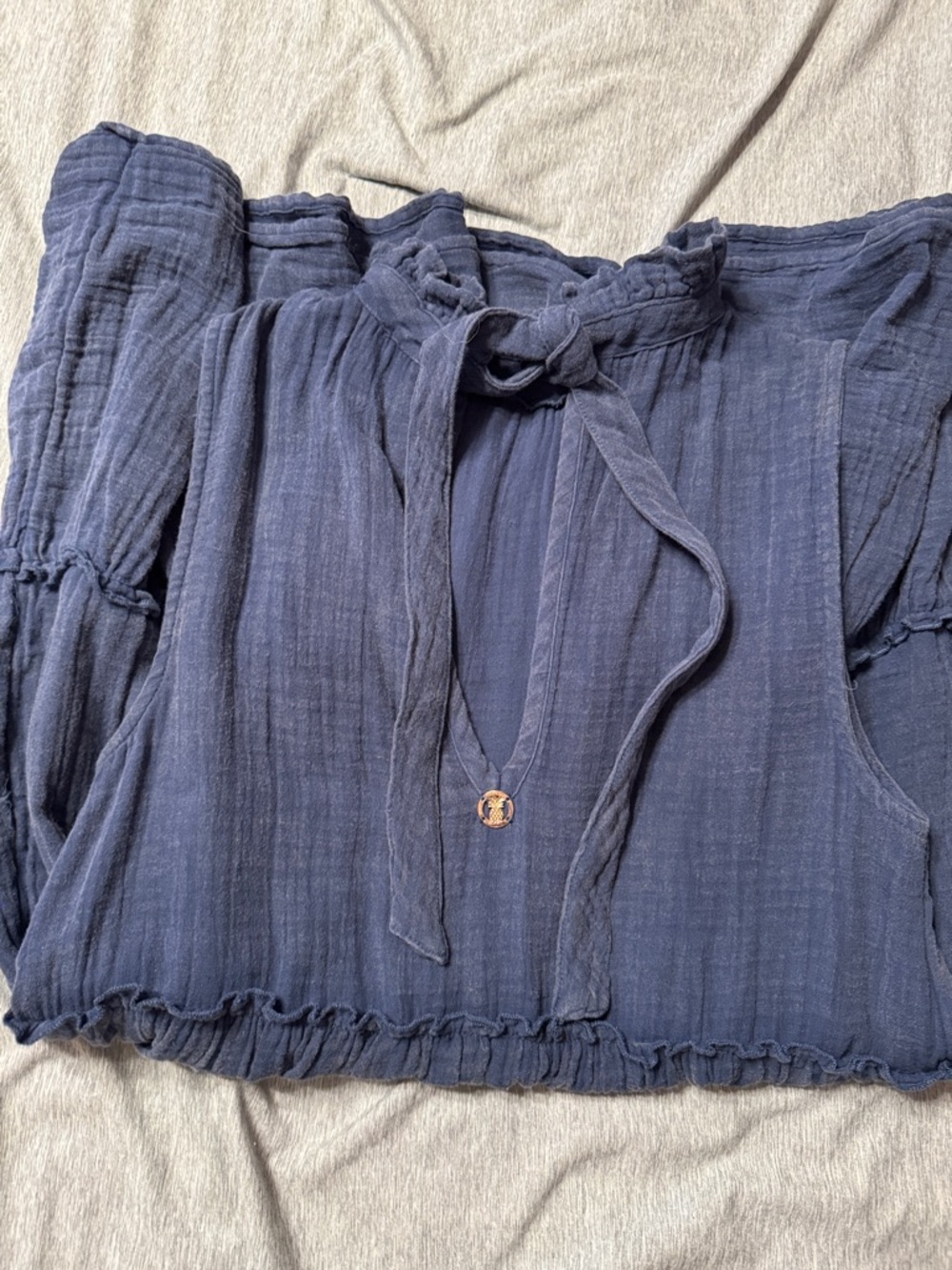 Simply Southern Navy Blue Sleeveless Ruffle Tiered Dress - Picture 2 of 3